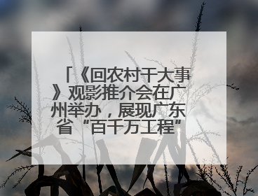 《回农村干大事》观影推介会在广州举办，展现广东省“百千万工程”生动实践
