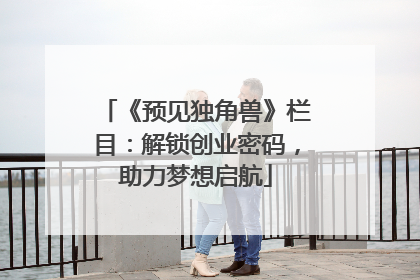 《预见独角兽》栏目：解锁创业密码，助力梦想启航