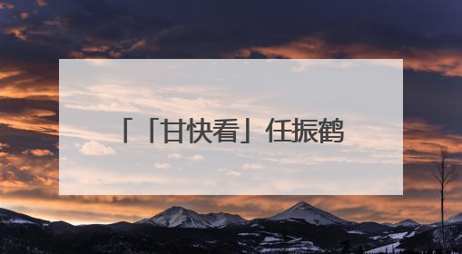 「甘快看」任振鹤：在彰显特色追求实效上下功夫 以文化为重要支点为高质量发展增添动能