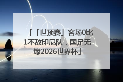 「世预赛」客场0比1不敌印尼队，国足无缘2026世界杯