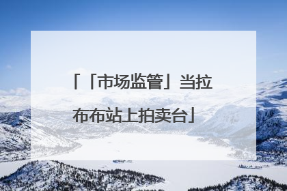 「市场监管」当拉布布站上拍卖台