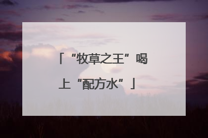“牧草之王”喝上“配方水”
