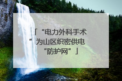 “电力外科手术”为山区织密供电“防护网”