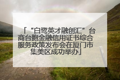 “白鹭英才融创汇”台商台胞金融信用证书综合服务政策发布会在厦门市集美区成功举办
