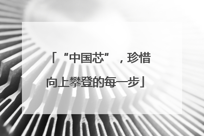 “中国芯”，珍惜向上攀登的每一步