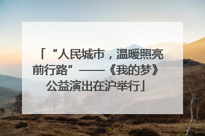 “人民城市，温暖照亮前行路”——《我的梦》公益演出在沪举行