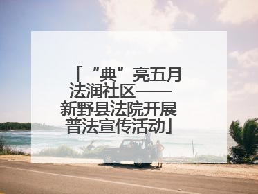 “典”亮五月 法润社区——新野县法院开展普法宣传活动