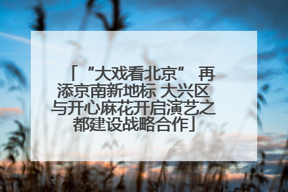 “大戏看北京” 再添京南新地标 大兴区与开心麻花开启演艺之都建设战略合作