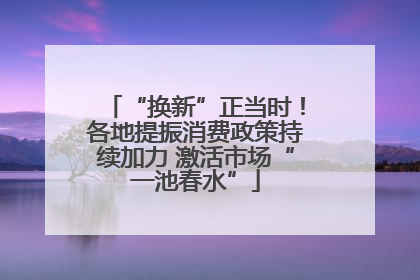 “换新”正当时！各地提振消费政策持续加力 激活市场“一池春水”