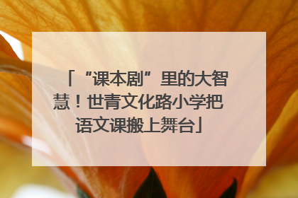 “课本剧”里的大智慧！世青文化路小学把语文课搬上舞台