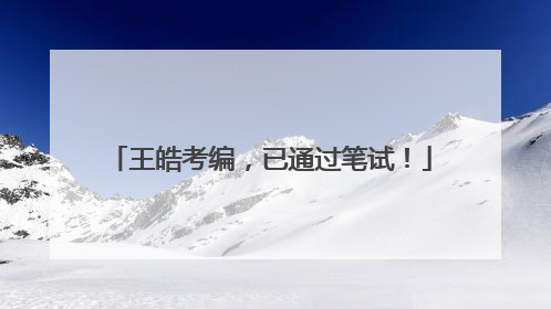 王皓考编，已通过笔试！