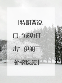 特朗普说已“成功打击”伊朗三处核设施