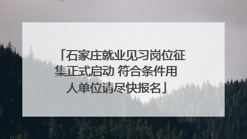 石家庄就业见习岗位征集正式启动 符合条件用人单位请尽快报名