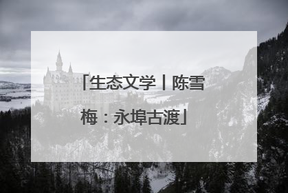 生态文学丨陈雪梅：永埠古渡