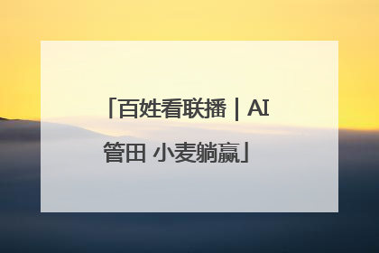 百姓看联播｜AI管田 小麦躺赢