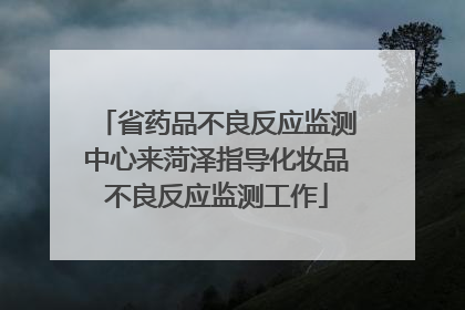 省药品不良反应监测中心来菏泽指导化妆品不良反应监测工作
