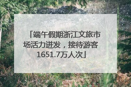 端午假期浙江文旅市场活力迸发，接待游客1651.7万人次