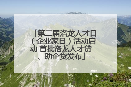 第二届洛龙人才日（企业家日）活动启动 首批洛龙人才贷、助企贷发布