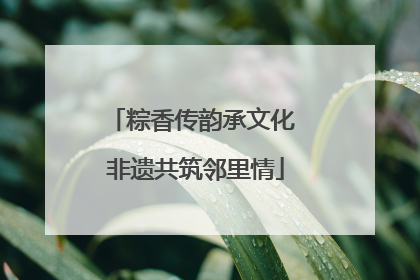 粽香传韵承文化 非遗共筑邻里情