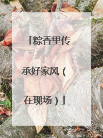 粽香里传承好家风（在现场）