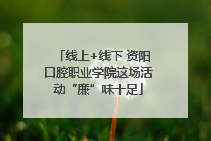 线上+线下 资阳口腔职业学院这场活动“廉”味十足
