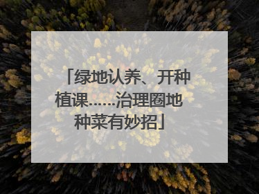 绿地认养、开种植课……治理圈地种菜有妙招