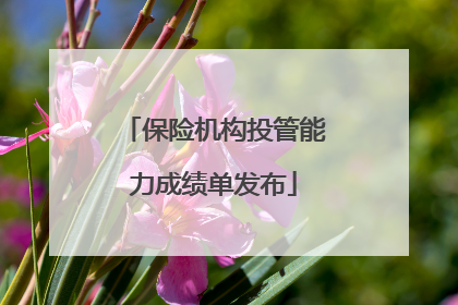保险机构投管能力成绩单发布