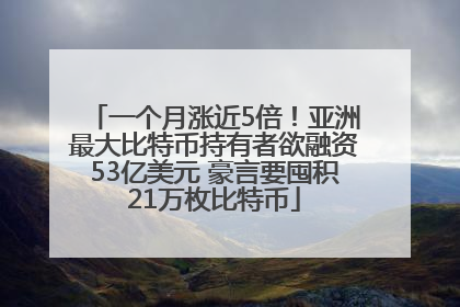 一个月涨近5倍！亚洲最大比特币持有者欲融资53亿美元 豪言要囤积21万枚比特币