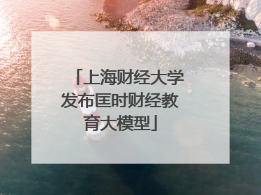 上海财经大学发布匡时财经教育大模型