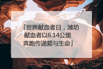 世界献血者日，潍坊献血者以6.14公里奔跑传递爱与生命