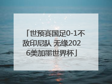 世预赛国足0-1不敌印尼队 无缘2026美加墨世界杯