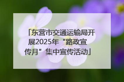 东营市交通运输局开展2025年“路政宣传月”集中宣传活动