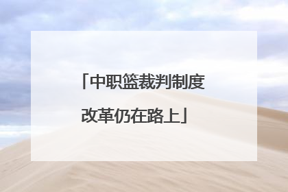 中职篮裁判制度改革仍在路上