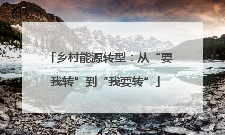 乡村能源转型：从“要我转”到“我要转”