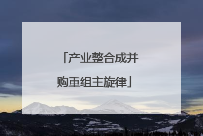 产业整合成并购重组主旋律