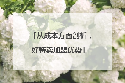 从成本方面剖析，好特卖加盟优势