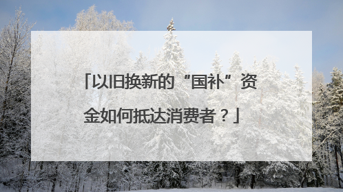 以旧换新的“国补”资金如何抵达消费者？