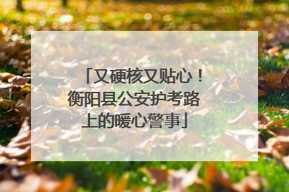 又硬核又贴心！衡阳县公安护考路上的暖心警事