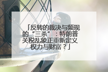 反转的裁决与频现的“三杀”：特朗普关税乱象正重新定义权力与财富？