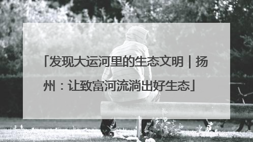 发现大运河里的生态文明｜扬州：让致富河流淌出好生态