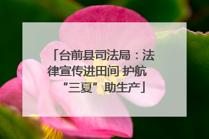 台前县司法局：法律宣传进田间 护航“三夏”助生产