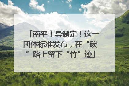 南平主导制定！这一团体标准发布，在“碳”路上留下“竹”迹