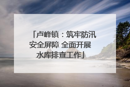 卢峰镇：筑牢防汛安全屏障 全面开展水库排查工作