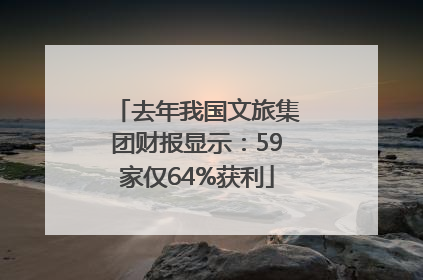 去年我国文旅集团财报显示：59家仅64%获利