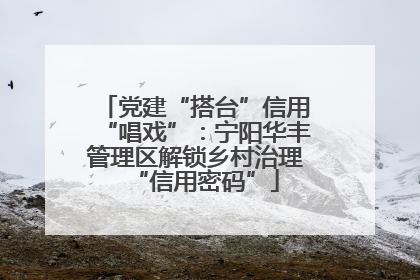 党建“搭台”信用“唱戏”：宁阳华丰管理区解锁乡村治理“信用密码”