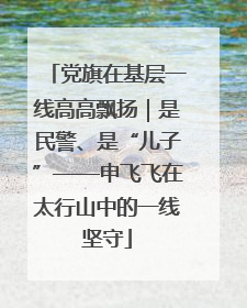 党旗在基层一线高高飘扬｜是民警、是“儿子”——申飞飞在太行山中的一线坚守