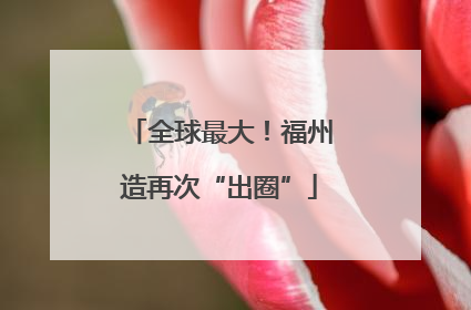 全球最大！福州造再次“出圈”