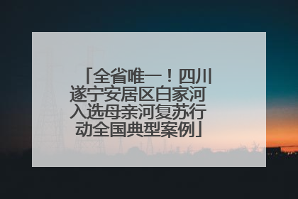 全省唯一！四川遂宁安居区白家河入选母亲河复苏行动全国典型案例