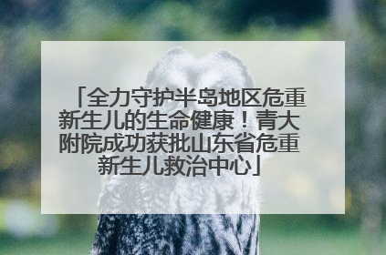 全力守护半岛地区危重新生儿的生命健康！青大附院成功获批山东省危重新生儿救治中心