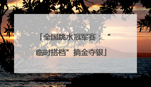 全国跳水冠军赛：“临时搭档”摘金夺银